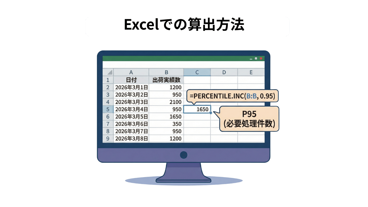 ExcelでP95を算出する