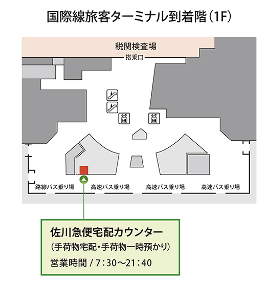 福岡空港 別送品申告書受付カウンター
