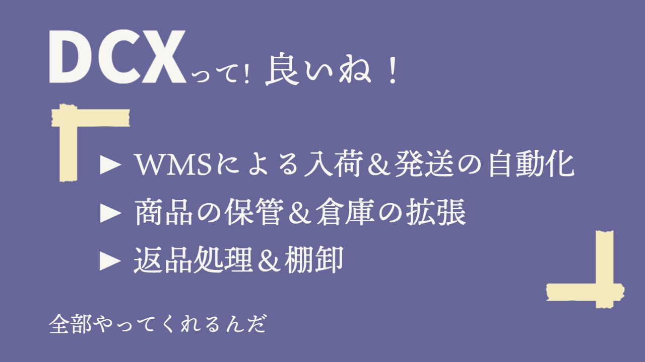 DCXを活用したShopifyストアの物流アウトソーシングイメージ