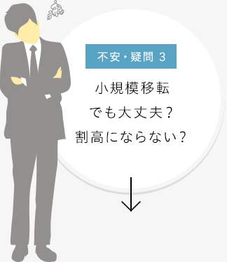 不安・疑問3 小規模移転でも大丈夫?割高にならない?