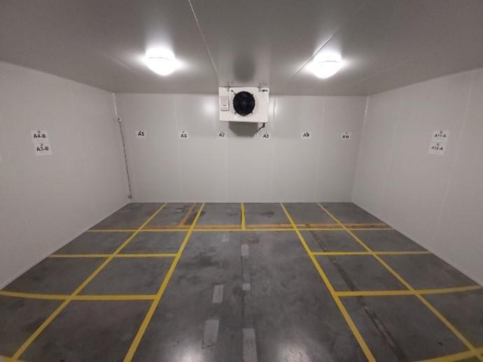 Inside temperature-controlled warehouse room